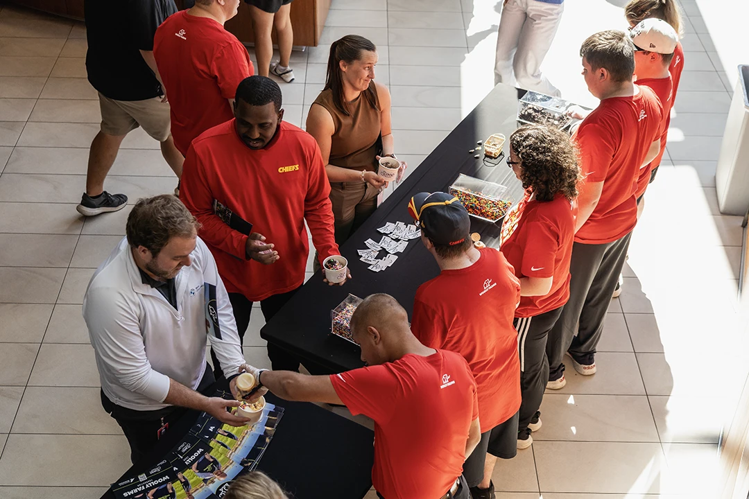 scoop troop booth as seen from above